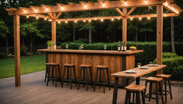 Élégance et convivialité : le mange-debout extérieur bois